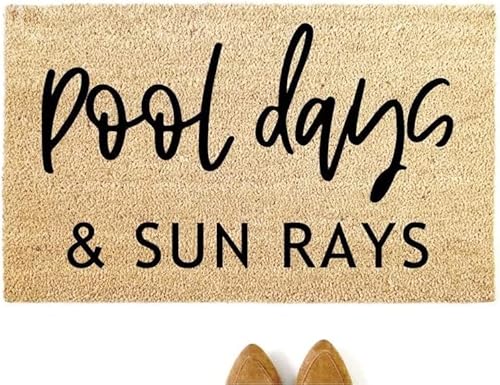 Door Mat Indoor Front Pool Days & Sun Rays Doormat Family Welcome Mat Gift for Friend Family Home Room Decor Decoration Gifts 16x24 Inch