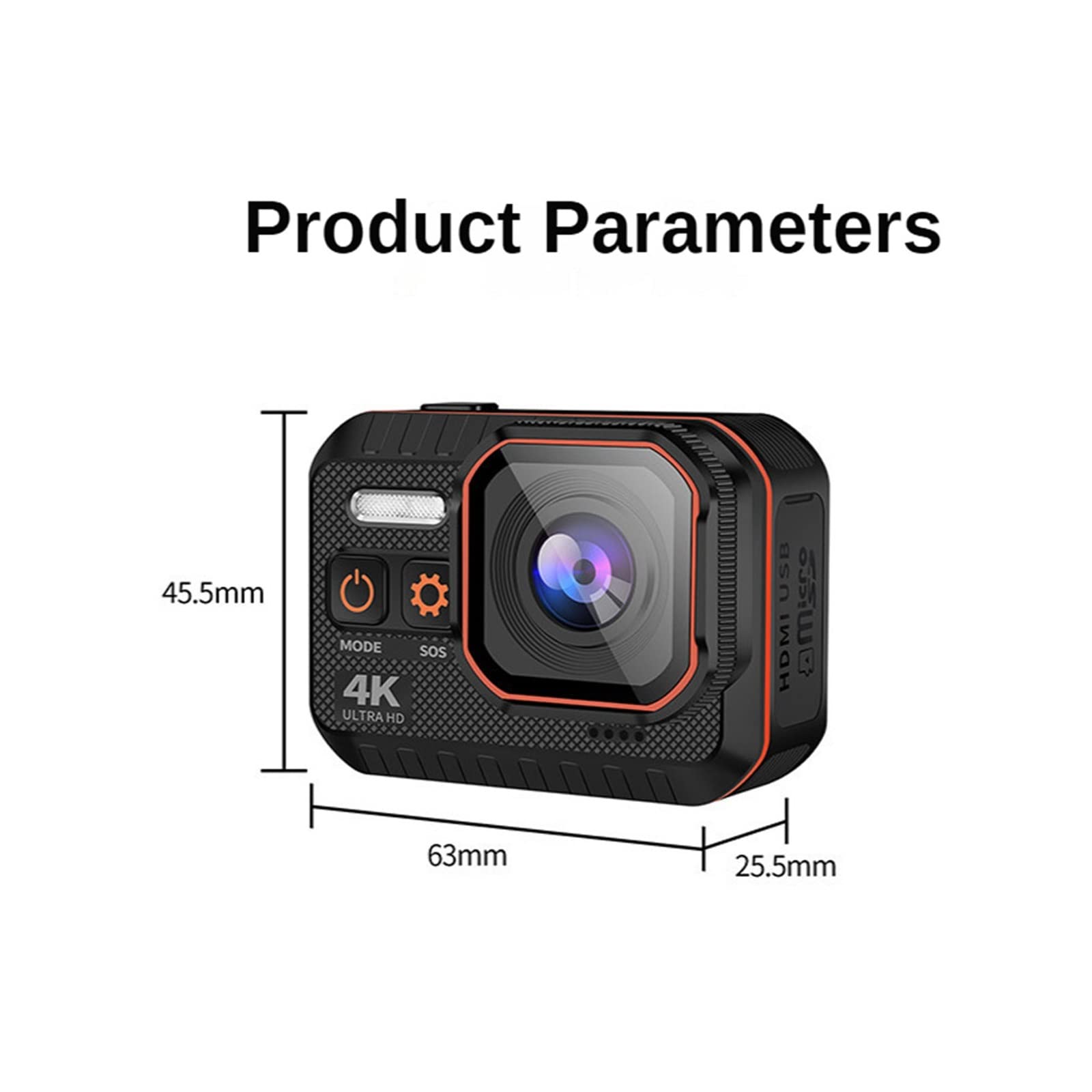 Action Cam, 4k Action Camera HD Impermeabile con Schermo di Controllo remoto Sport 4K Camera Drive Recorder Videocamera Sportiva Snorkeling Action Cam,All'aperto, Sport, Video(with 32G TF Card)