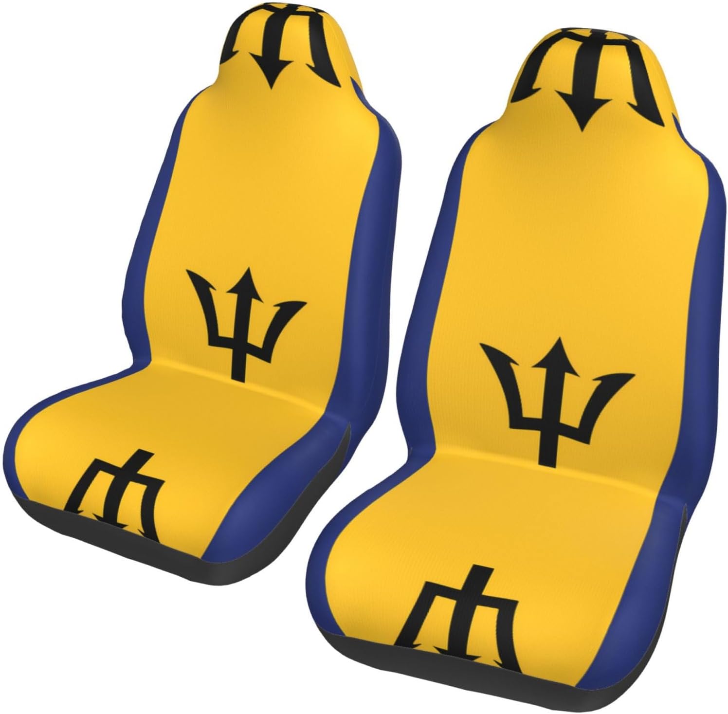 Flag of Barbados Universal Car Seat Covers - Front Seats Protector Compatible with Cars, SUVs, Sedans, Trucks