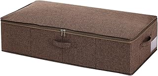 Caja de almacenamiento grande de algodón y lino, lavable y transpirable, plegable, para ropa y telas, bolsas de almacenamiento marrones para ahorrar espacio