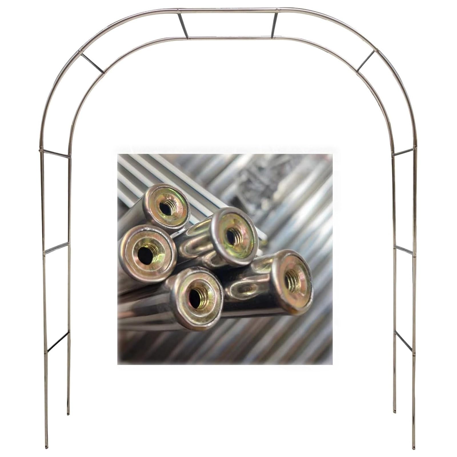 Solidny łuk ogrodowy ze stali nierdzewnej, pergola, altana na róże, wesela i wydarzenia, regulowane rozmiary od 120 cm do 350 cm (320 x 240 cm)