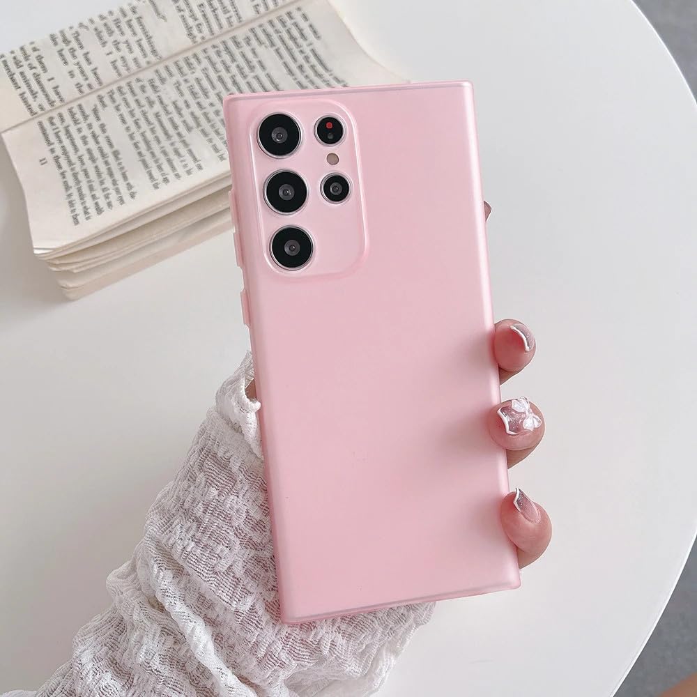 0.3mm Ultra Thin Silicone Soft Case For Samsung Galaxy S24 Ultra S23 S22 S21 Plus Note20 A52 A72 A53 A73 Matte Transparent Cover,Pink,For Samsung Galaxy S23 Ultra