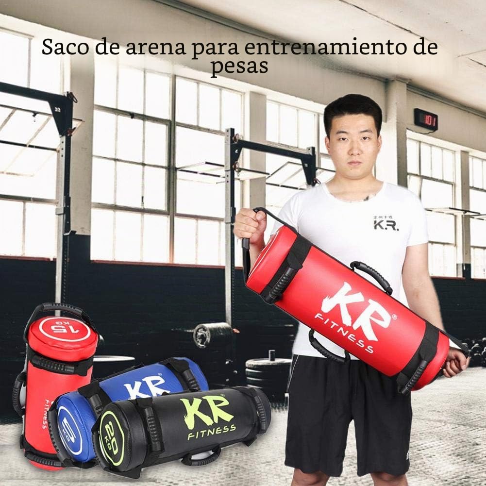 1 Bag 5/10/15/20 Kg Sandbag Entrenamiento con Pesas, para Entrenamiento Fuerza para Levantamiento Pesas Entrenamiento Funcional, Superficie Cuero