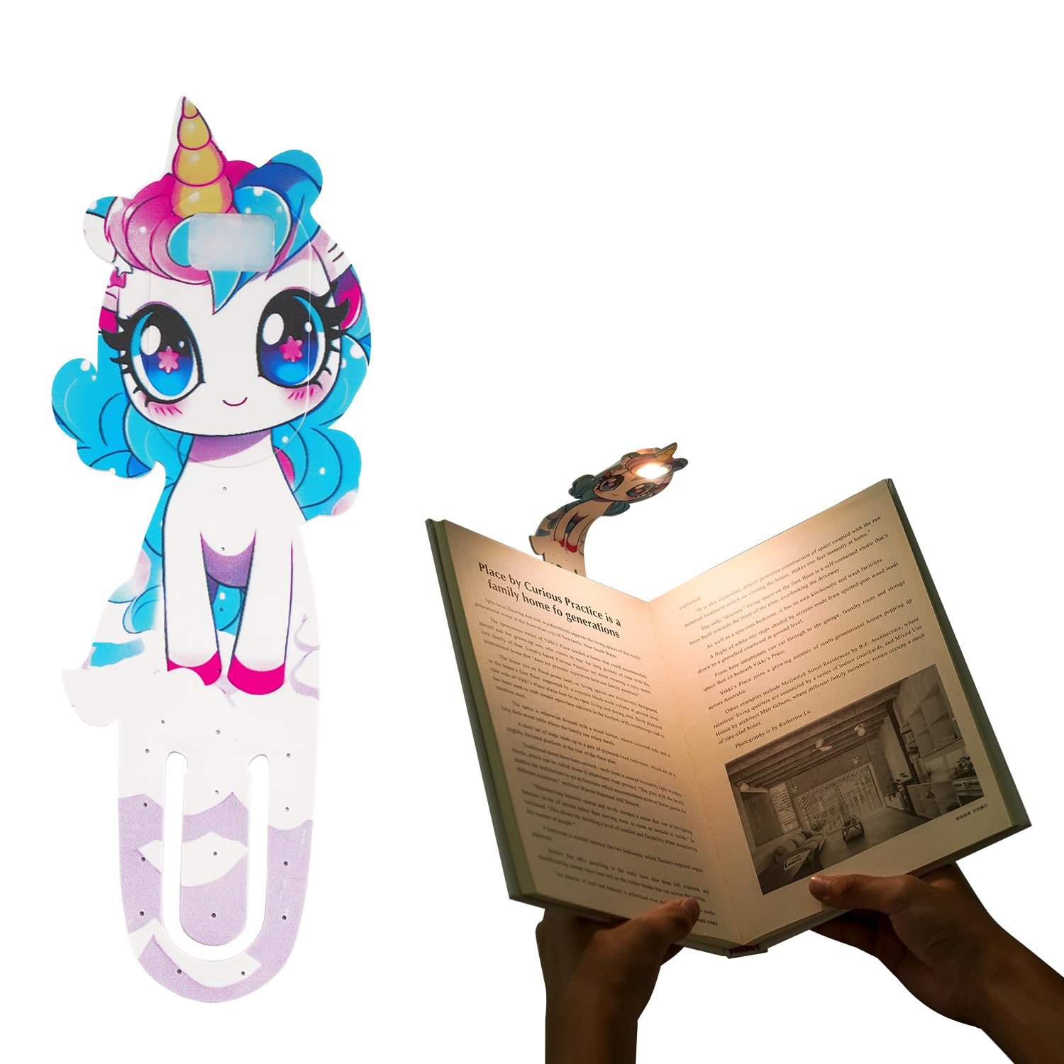 Luce da lettura ricaricabile, luce da lettura leggera, segnalibro a LED con 3 modalità regolabili, clip portatile per storie della buonanotte dei bambini, confezione da 2
