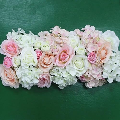 Miniatura 2 de EdricShop - Flores artificiales de seda, 2 unidades, 19.7 in, para boda, camino, hortensia, peonía, rosa, arco de boda, cuadrado, pabellón,