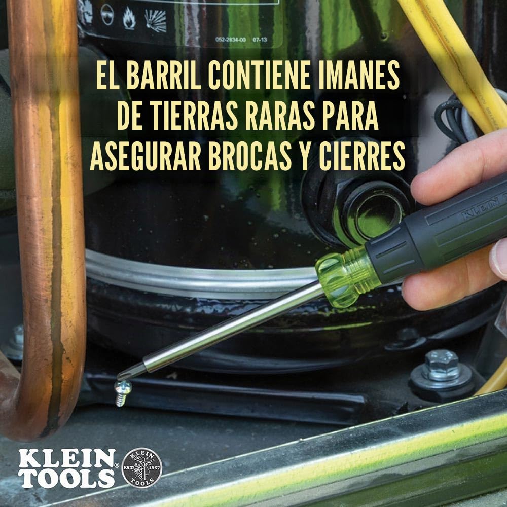 Klein Tools 32327 Juego de destornilladores de precisión, destornillador multipuntas 27 en 1, almacenamiento integrado y imán de neodimio. Ideal para bloques de terminales
