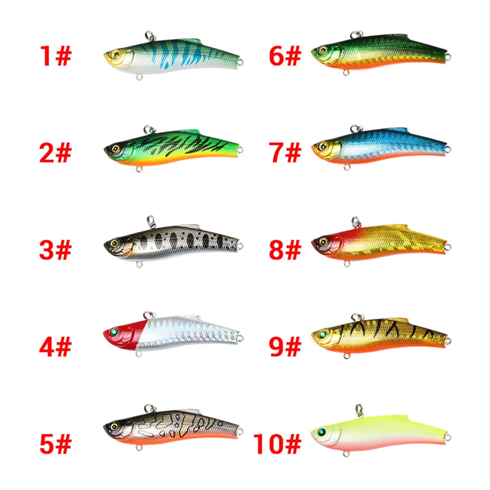 10 sztuk 7 cm/18.4g Przynęty do połowu okoni Regulowana plastikowa przynęta VIB Zimowe woblery do wędkowania w morzu pod lodem Sztuczna przynęta, wędkarski trolling Pesca Japan