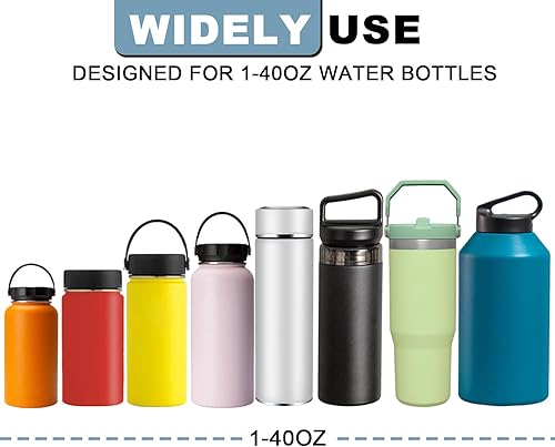 Miniatura 2 de Flumy Water Bottle Holder With Strap for Stanley Cup Owala, Durable Silicone Handle Fits 1-40oz Bottles, for Carrying in Hiking Cycling Gyms