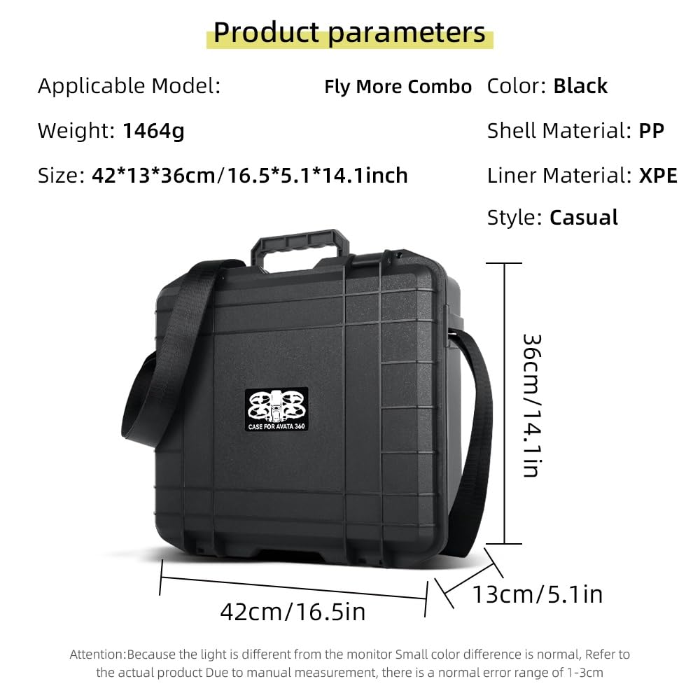 Avata 360 Etui, wodoodporna twarda torba przenośna do DJI Avata 360 z pilotem RC 2, przenośna torba do przechowywania, torba podróżna do akcesoriów DJI Avata 360 Fly More Combo