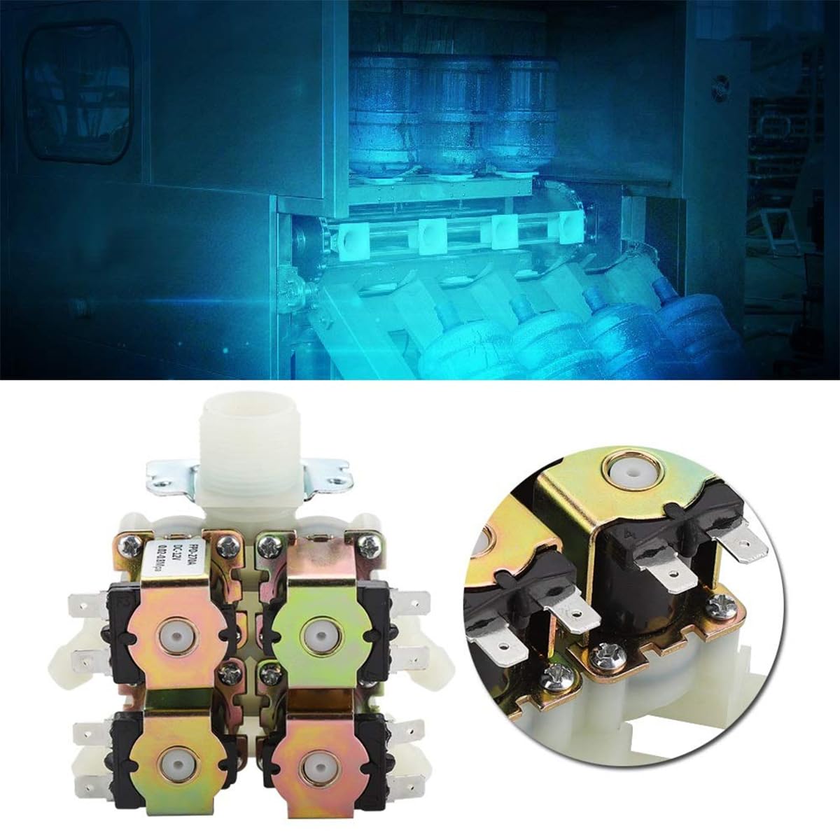 Électrovanne 1 entrée 4 Sorties DC 12 V Électrovannes électriques G3/4" Vanne électromagnétique en Plastique normalement fermée pour systèmes d'irrigation domotiques