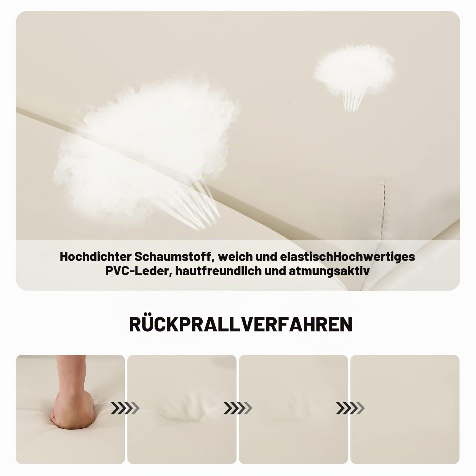 Panana Tragbare Massageliege Klappbar 3 Zonen Höhenverstellbarer Massagetisch mit Kopfstütze & Armlehnen Massagebank Aluminium Tattoo-Tisch (Beige)