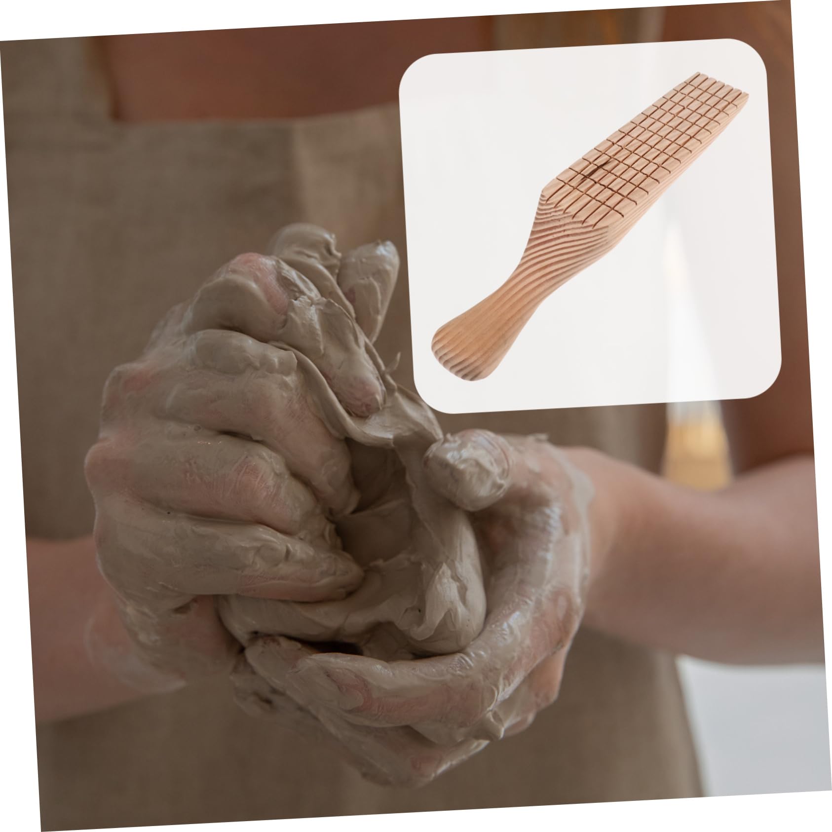 Artibetter Batacchio di Argilla Pagaia per Ceramica Strumenti per Modellare L'Argilla Pagaie per Modellare La Ceramica Strumenti Artistici Testurizzati Grandi Morbidi E