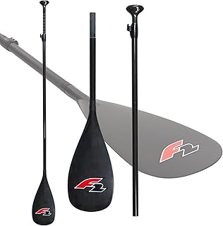 F2 Premium SUP Paddel 90% Carbon Paddle 3-teilig verstellbar von 166-230cm Schwarz Stand Up Paddle