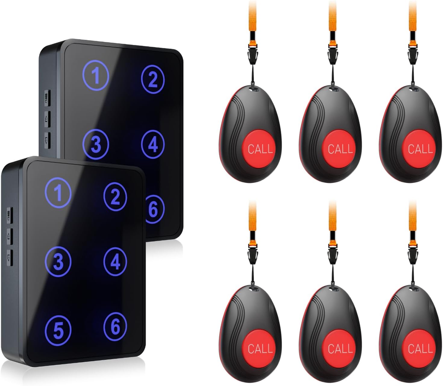 Wireless Caregiver Pager System – 500+ft Range Nurse Call Button for Elderly/Disabled Patients at Home, Hospital, or Clinic – LED Number Display & Call Light Alert