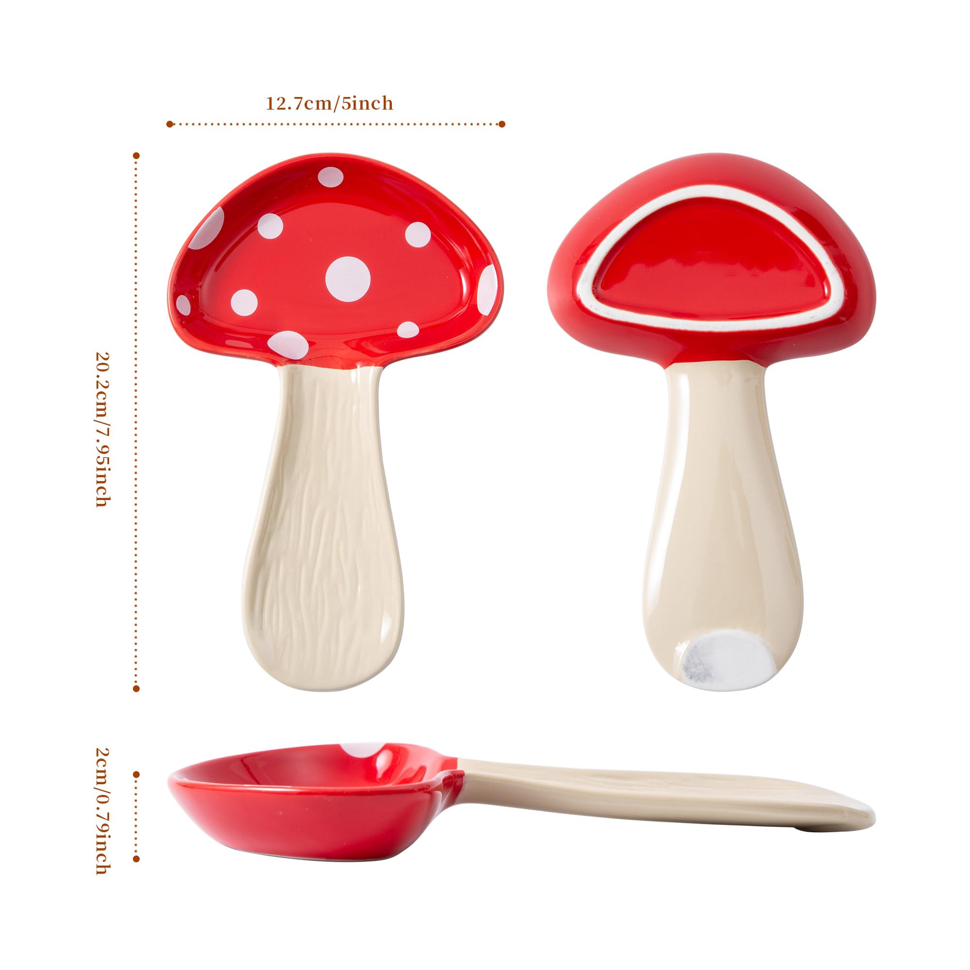 Repose-cuillère en céramique en forme de champignon, support de