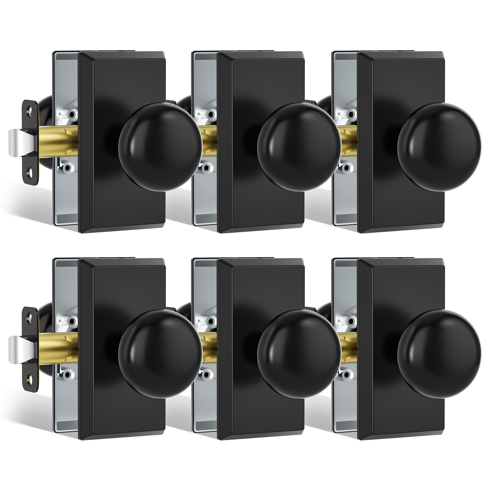 Matte Black Door Knobs - Privacy Lock & Modern Design -27