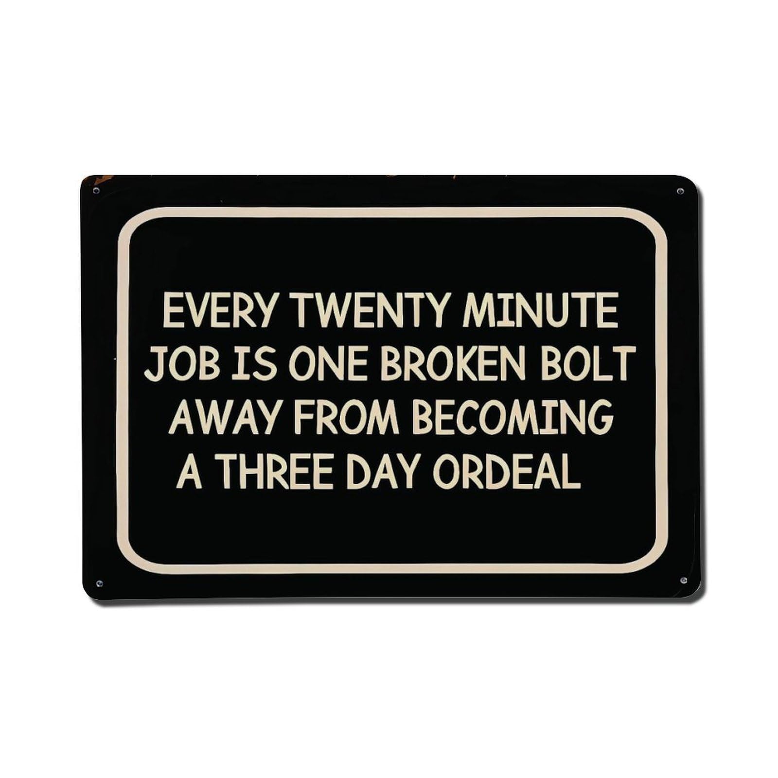 Mechanic Funny Quote Vintage Wall Sign Vintage Aluminium Metal Sign, Retro Wall Decor for Home, Bar, Garage & Farmhouse 20x30cm