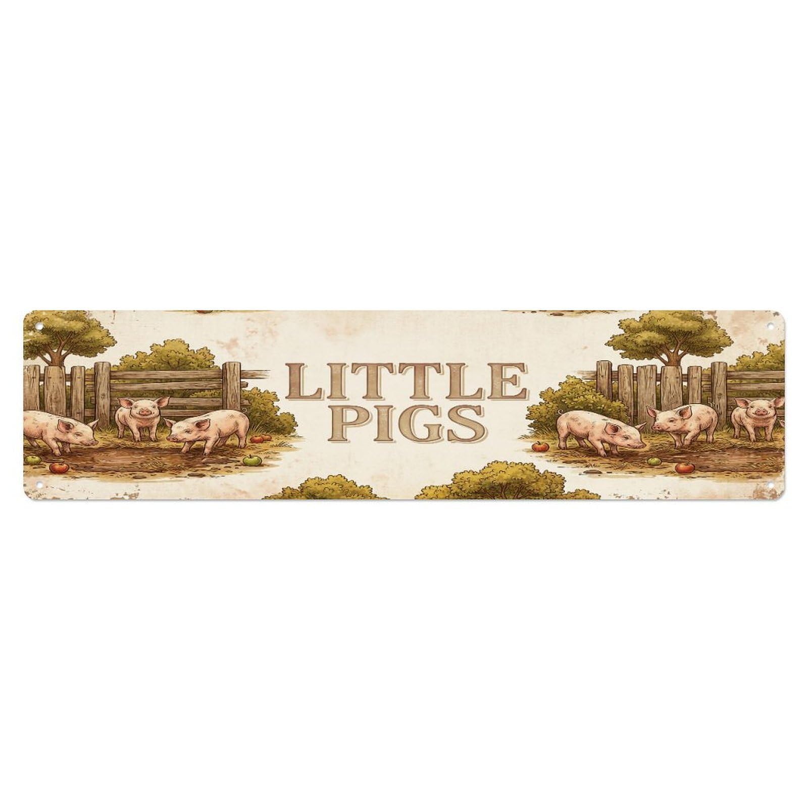 Xanthor Style Metal Tin Sign Vintage Yard Oink Piglet Farmhouse Funny Piglet Backyard Farm