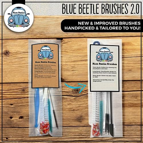 Blue Beetle Brushes Glass Pipe Cleaning Kit, Glass Oemiu