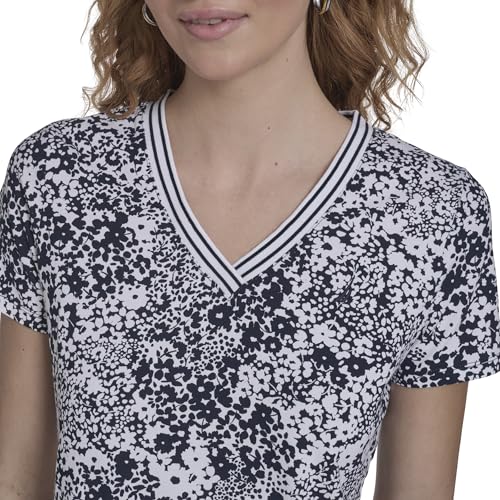 Image of Nautica Women's Solid V-Neck Short Sleeve T-Shirt Shirt