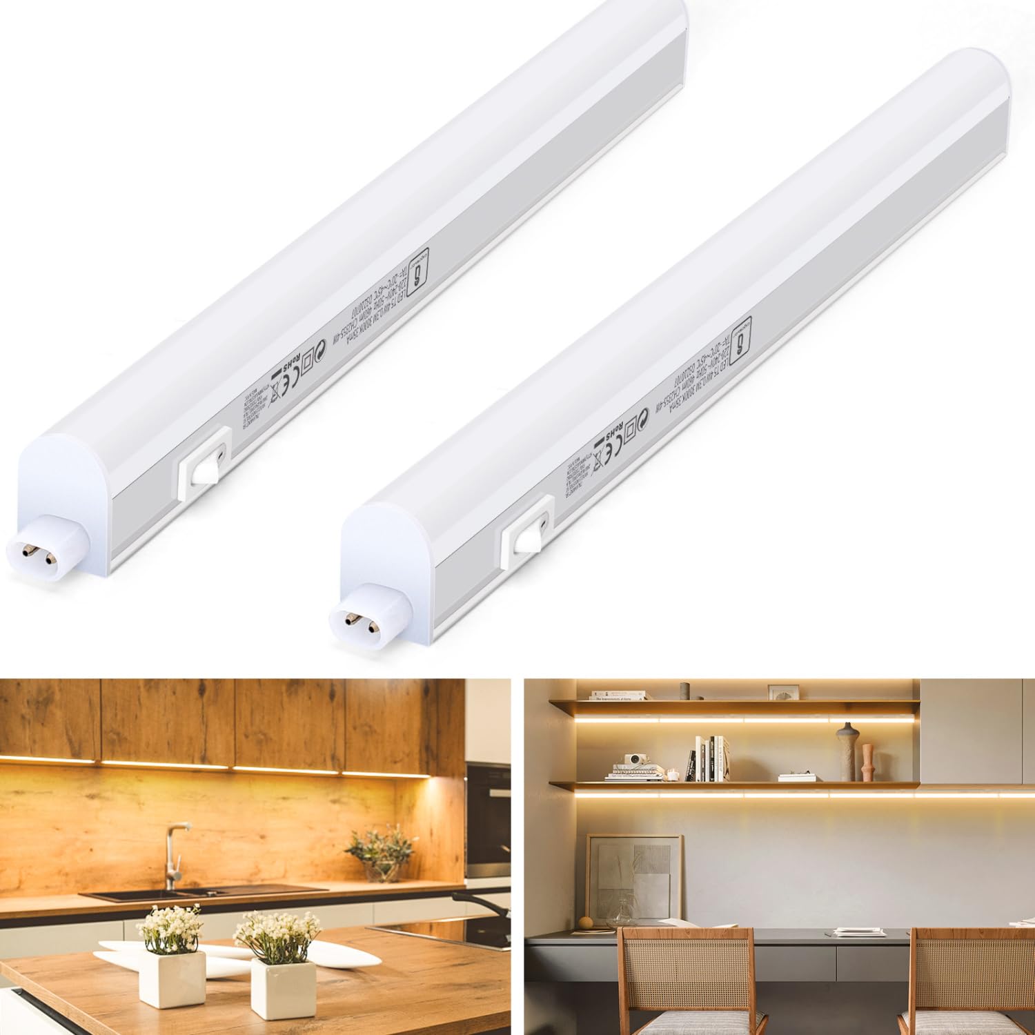 Lámpara LED Empotrada Para Cocina O Armario – Barra De Luz, 230V, 60-150 Cm, Blanco Cálido/frío, Eficiencia A