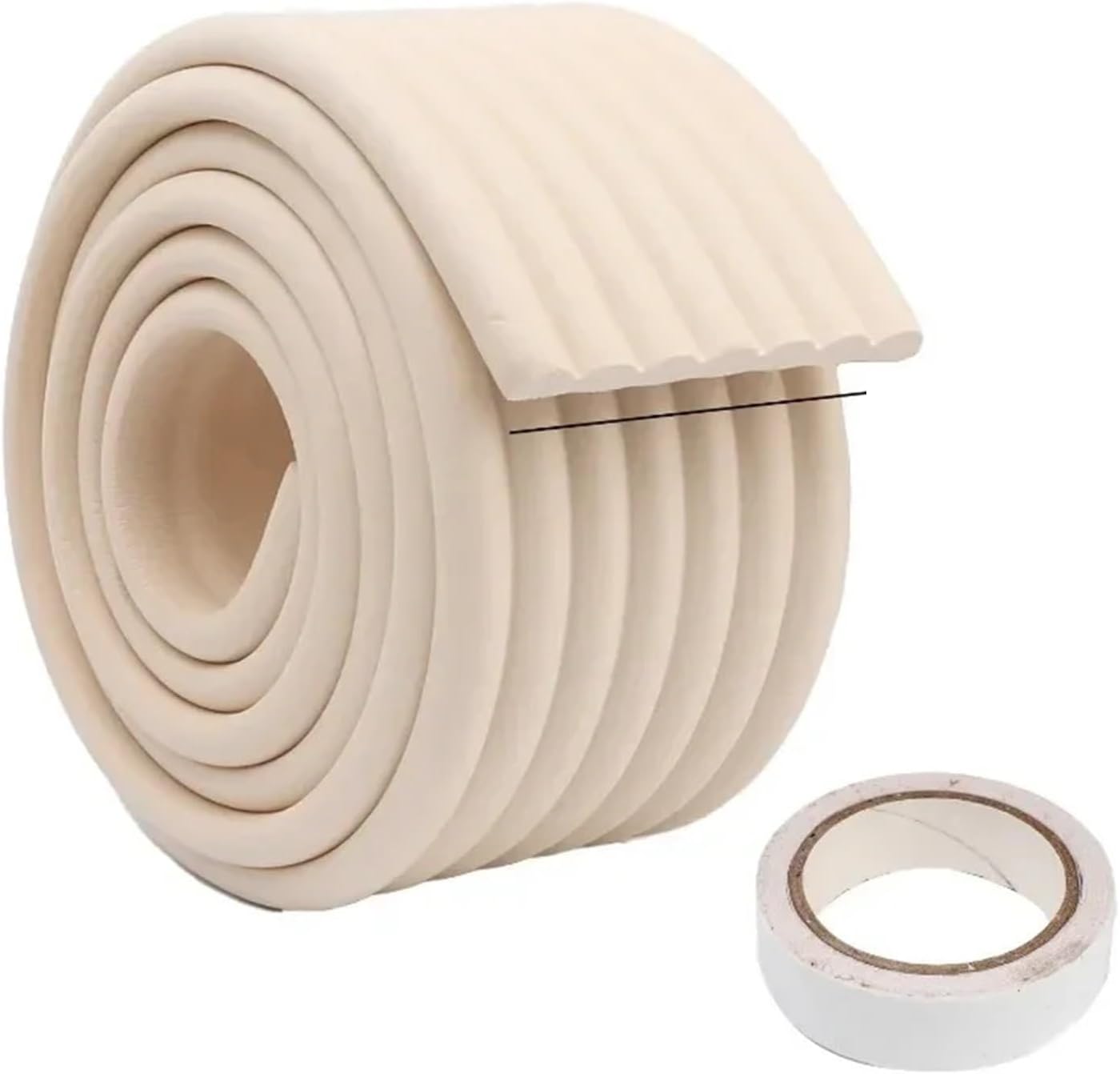 Table Corner Protector Desk Edge Guard Strip Cushion Foam Bumper Tape(8cm-Beige,2M)