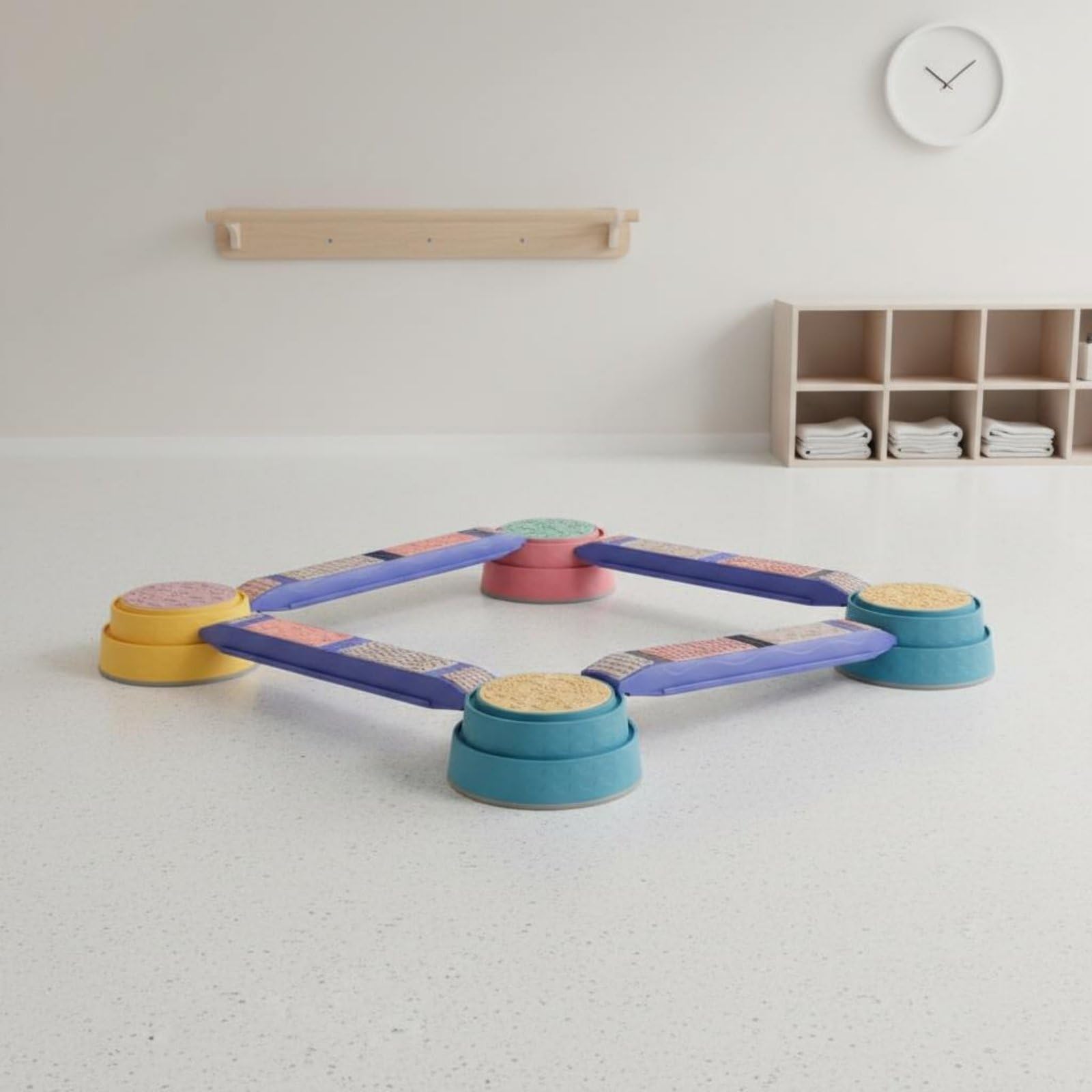 TISHITA Children Balance Bridge Conjunto de Puentes de Equilibrio Infantil de Equilibrio Piezas Sensoriales Circuito de Motricidad de Plástico Antideslizante