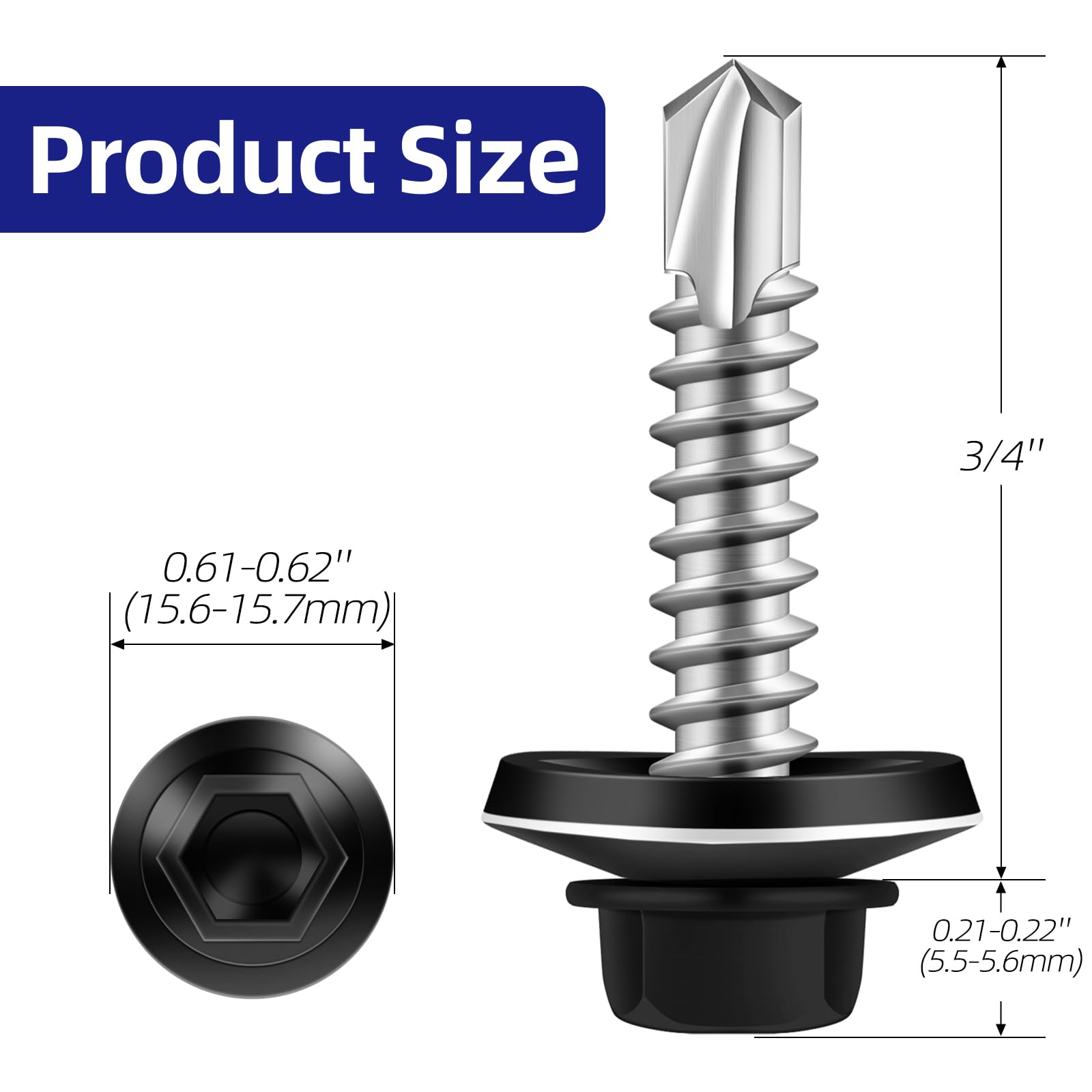 Zinc Plated Roofing Screws - 100 PCS -2