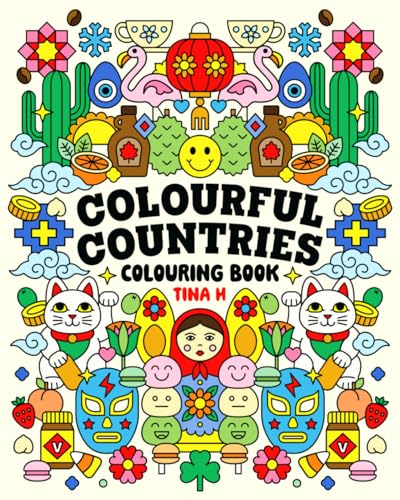 Colourful Countries: A Fun & Unique Colouring Book for Adults and Teens, Featuring Animals, Landmarks, Flowers, Food, Patterns, and More image 2