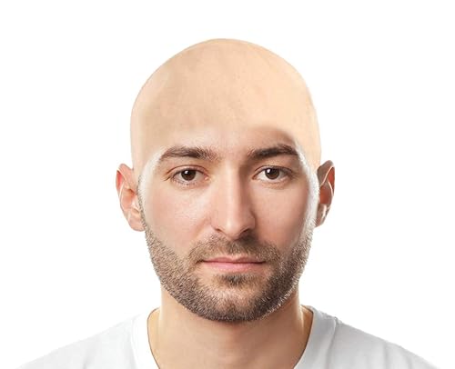 Miniatura 4 de Iceyyyy 8 gorras calvas para adultos, gorra calva de látex con gorra de peluca para cabeza, accesorios de disfraz para Halloween, maquillaje, fiesta