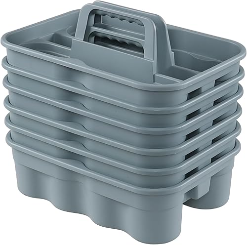 Miniatura 1 de Taysisiter - Paquete de 6 organizadores de limpieza de plástico con asa, organizadores de almacenamiento de plástico portátiles