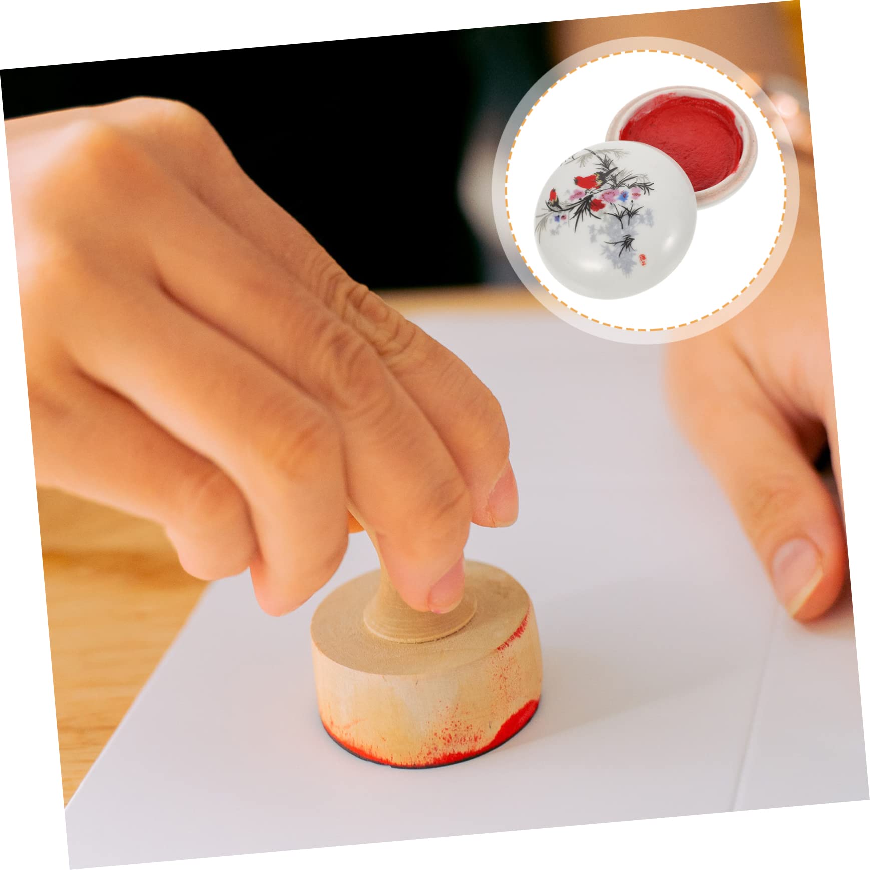 Tofficu 2 Sätze Kalligraphie-stempelkissen Schreibutensilien Scrabbook Großes Stempelkissen Exquisites Stempelkissen Kalligrafie-Angebot Tragbares Stempelkissen Keramik 2 Stücke * 2