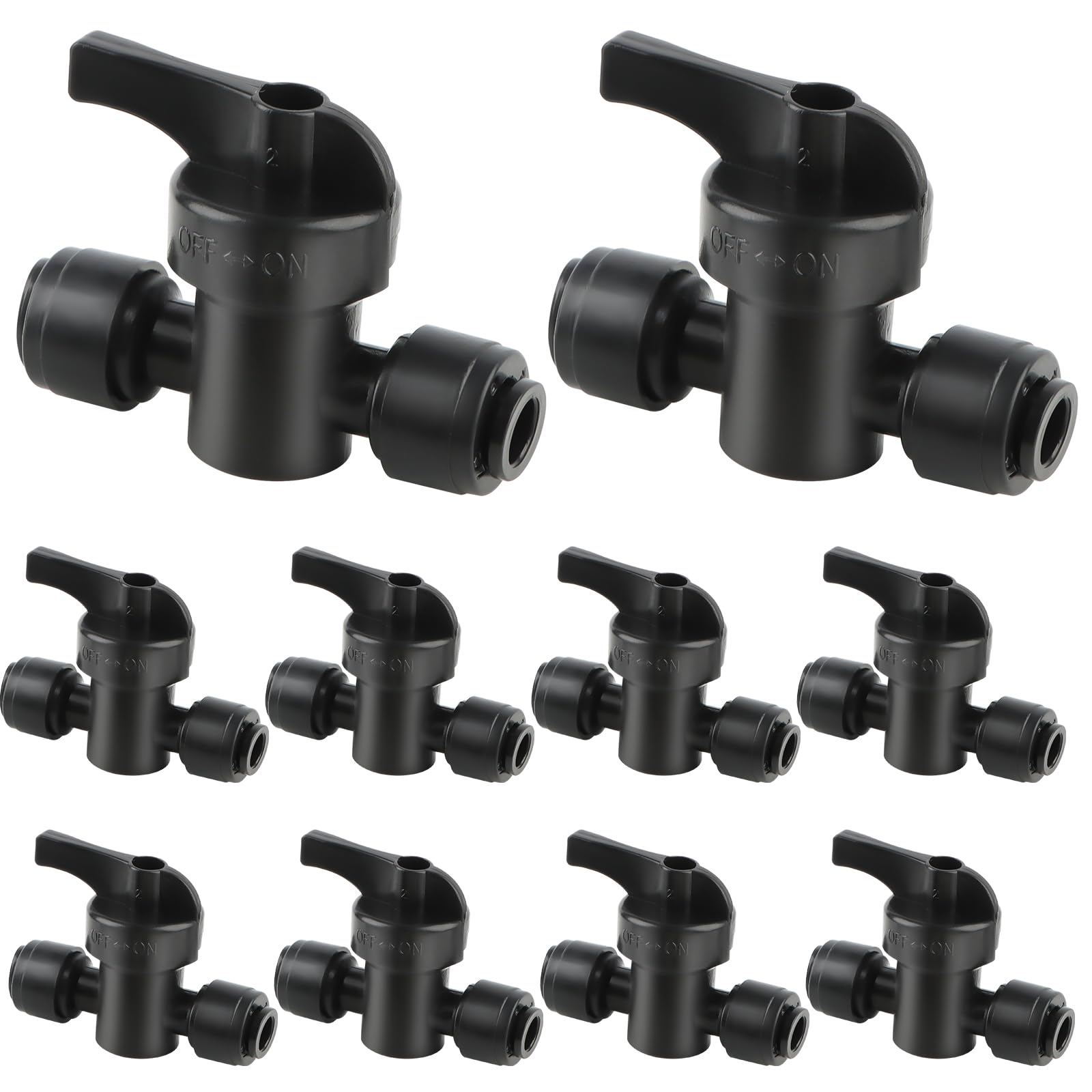Kalolary 10 Pack Quick Connect Drip Irrigation Valves, 1/4" Drip Irrigation Shut Off Valve Barbed Switch Valves Drip Line Parts for 1/4 Inch Drip