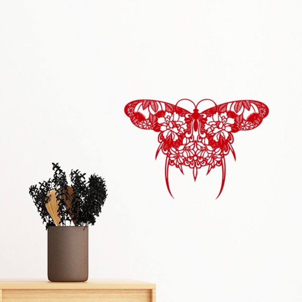 Sticker cerf-volant chinois amovible en vinyle sans trace pour chambre