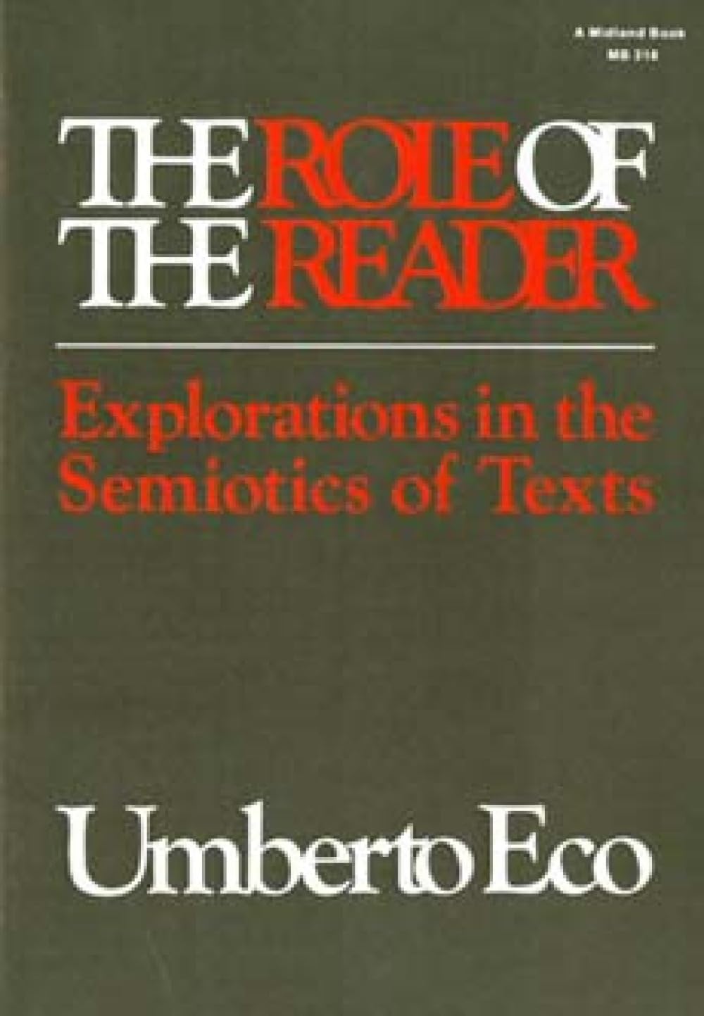 The Role of the Reader by Umberto Eco - 9780253203182