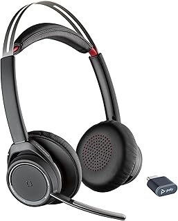 Poly Voyager Focus UC Wireless Headset for Computer (Plantronics) - Active Noise Canceling (ANC) - Connect PC/Mac/Mobile via Bluetooth - Works w/Teams (Certified), Zoom, & More - Amazon Exclusive