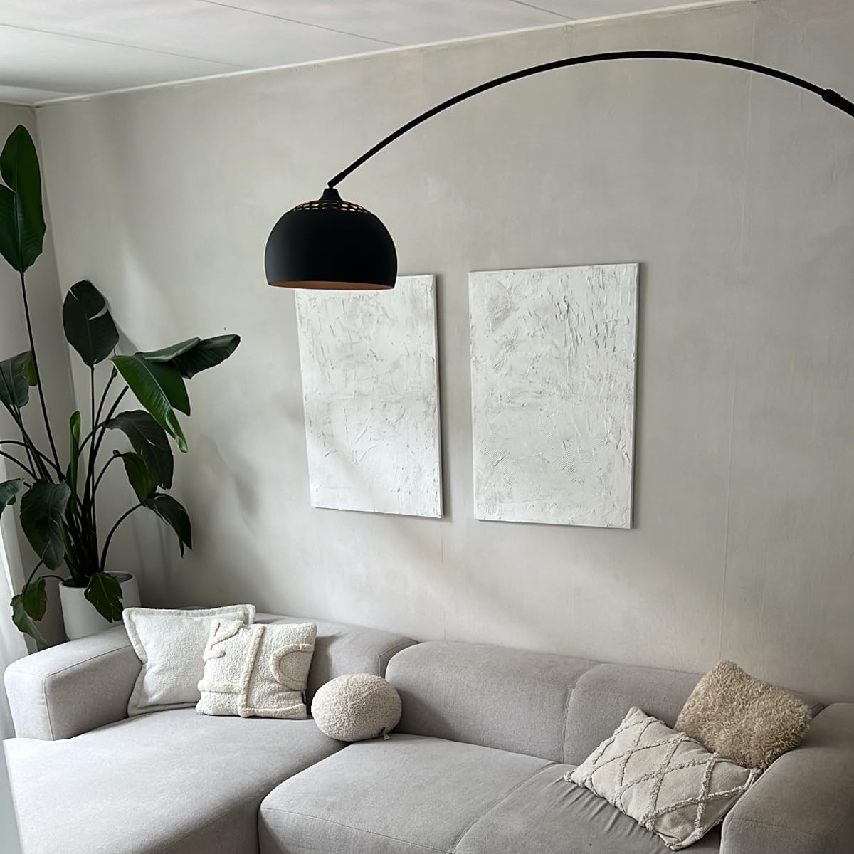 Qazqa xxl - Lampada da terra Moderno - 1 luce - L 2210 mm - Nero - Moderno - Soggiorno I Camera da letto