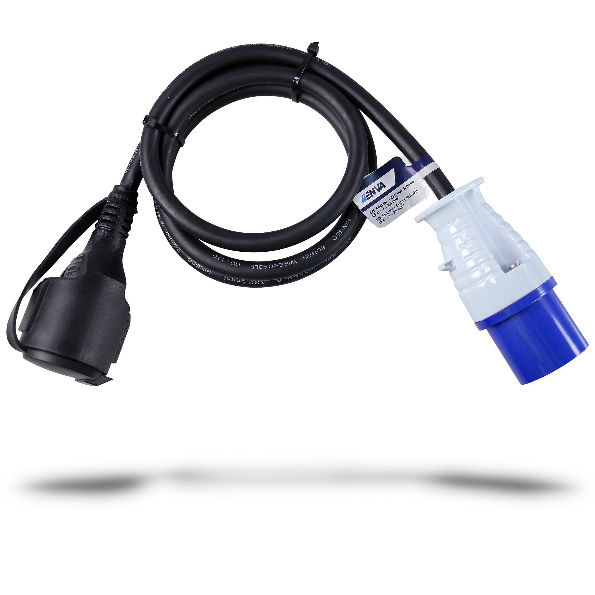 2X CEE Adapter - CEE auf Schuko - 1,5 m - 3X 2,5 mm²