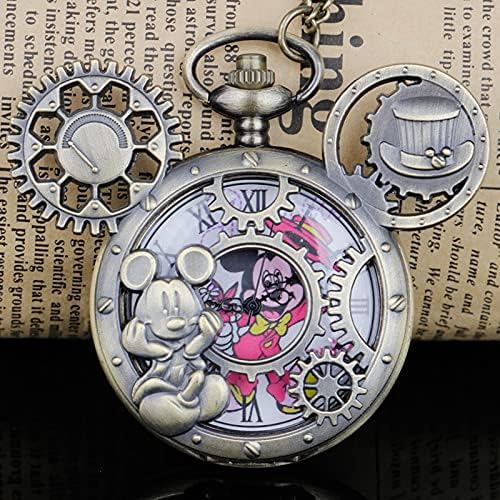 Miniatura 4 de Classical Quartz Pocket Watch Retro Steampunk Cartoons Pocket Watches with Necklace Pendant