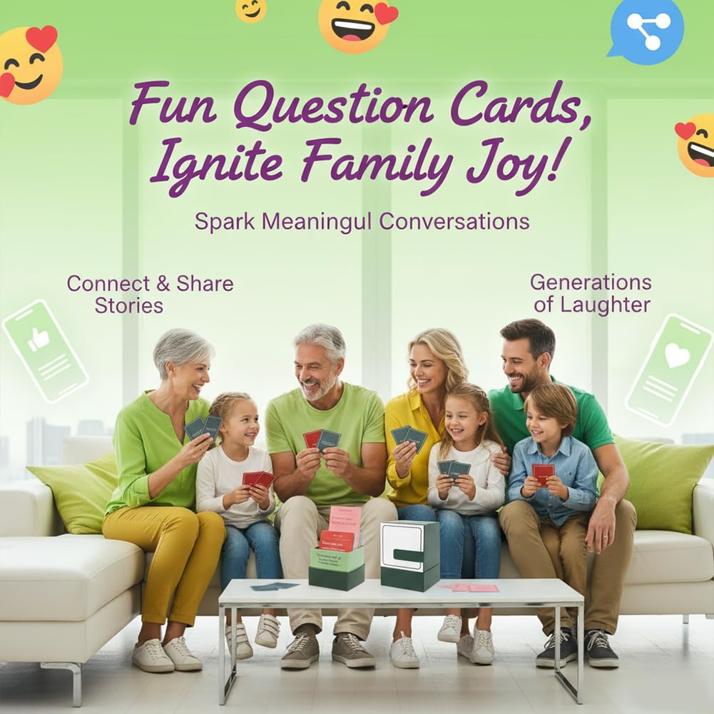 JynkChrenzic Tales Cards,150 Life Story Interview Kit,Tales Family Edition Cards,Conversation Cards for Families for Enhancing Healthy And Respectful Relationships (Family Edition A) - Image 3