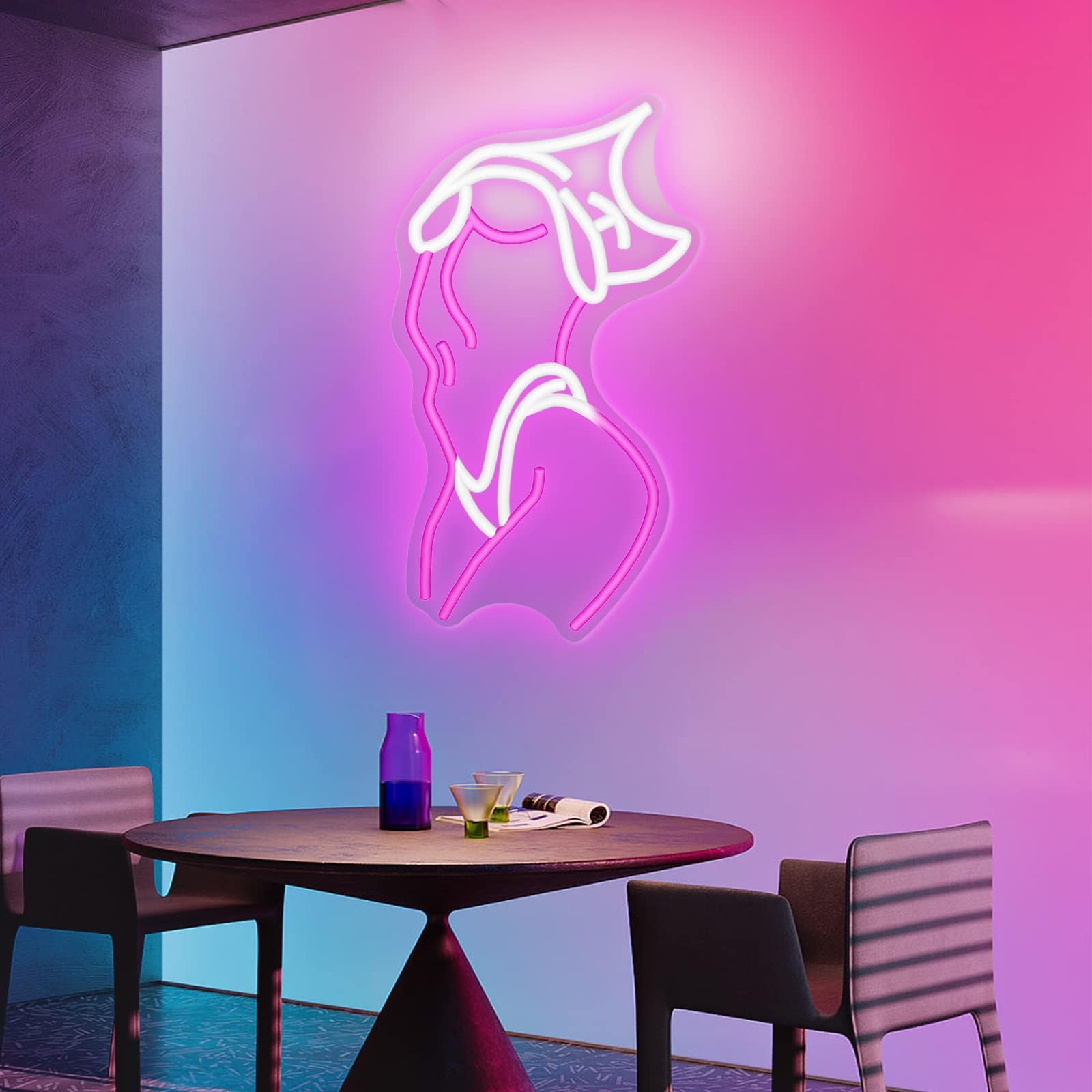 Neon Signs for Wall Decor Pink LED Light Sign for Preppy Room Decor Light Up Sign for Birthday Party Decoration USB Powered: A-Lady