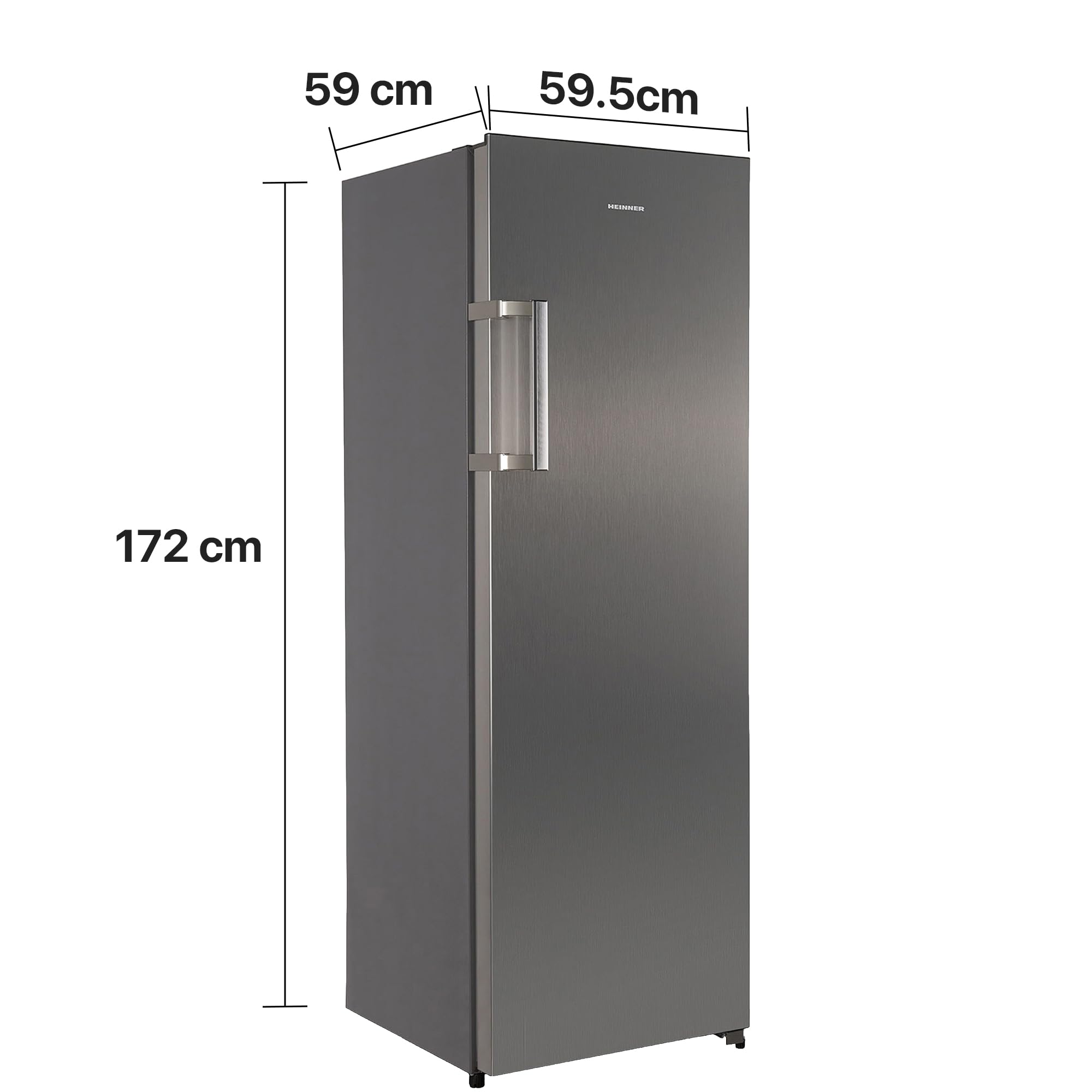 Gefrierschrank HFF-HS240NFXE++, 240 L, Energieklasse E, Full No Frost, Inverter-Kompressor, Multi Air Flow, digitales Display, Super Freezing, 7 Gefrierfächer, LED-Licht, Inox-Look
