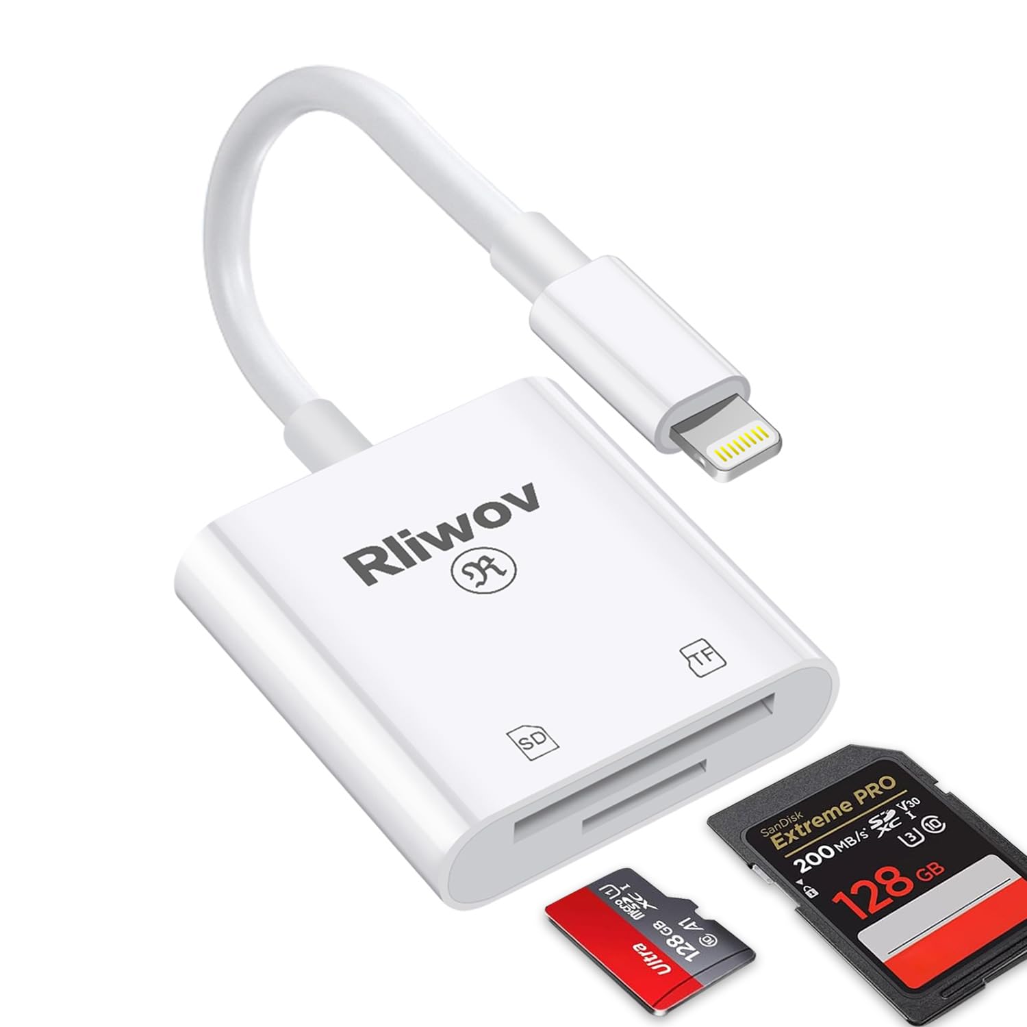 [MFi認証】i-Phone SDカードリーダー 、2in1 i-Phone SD/TF変換アダプタ 双方向高速データ転送 SD TFカード/写真/動画/テキスト/Excle/PPT/PDF 読み込み 変換アダプター OTG機能