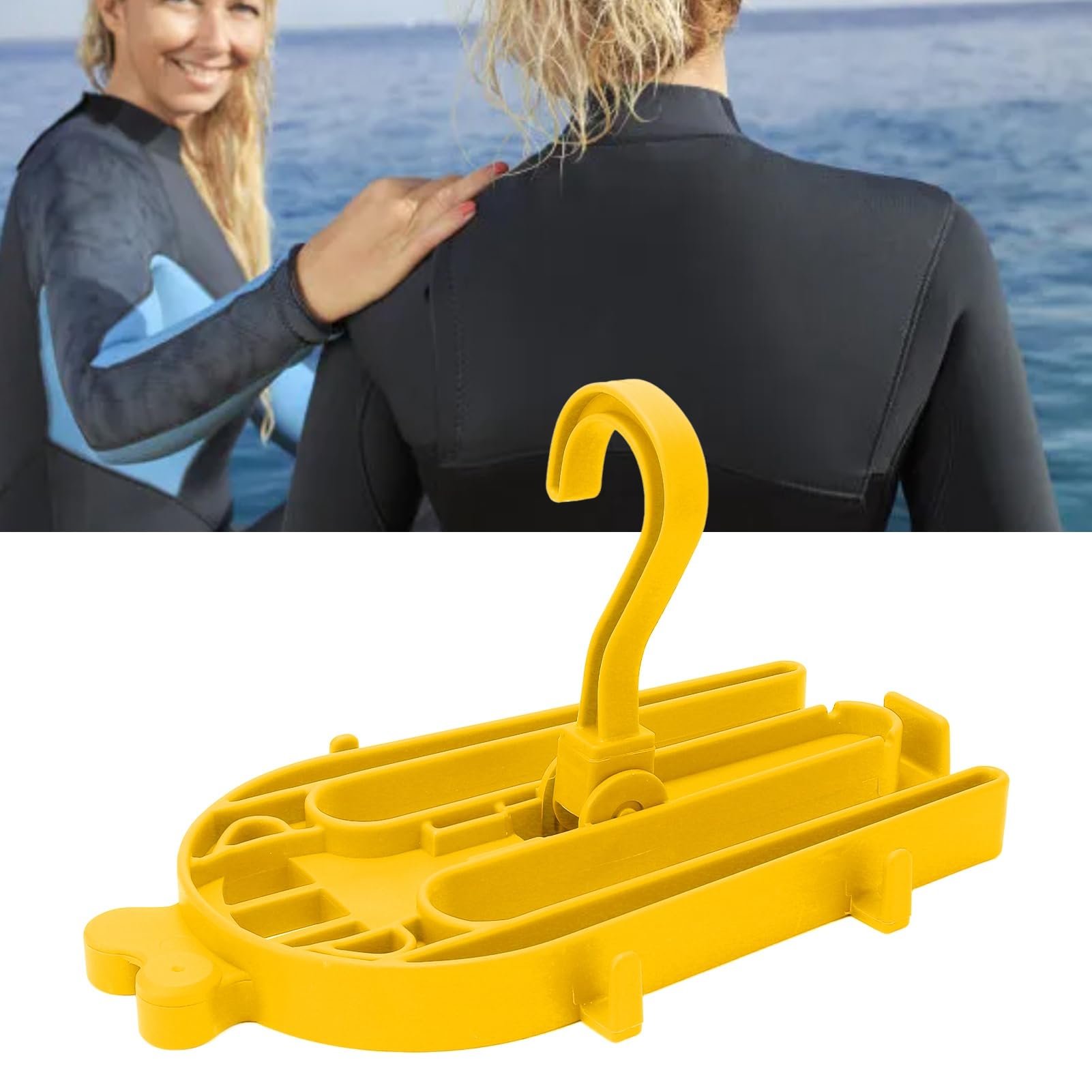 Percha, Percha Plegable para Trajes de Neopreno, Estante de Secado, Soporte para Trajes para Surf, Buceo, Trajes húmedos, Botas, Guantes, Equipo (Amarilla)