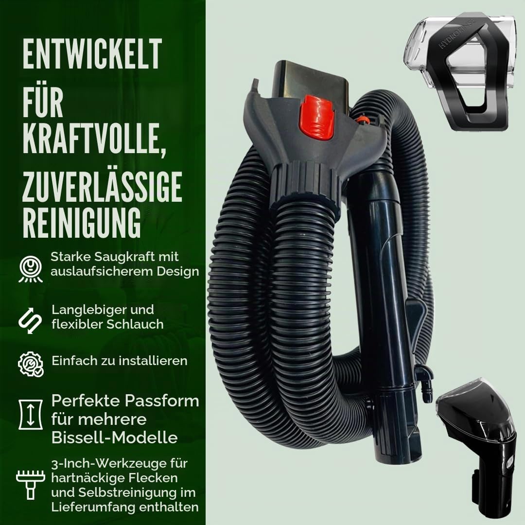 Ersatz-Schlauchmontage mit 7,6 cm robuster Fleckenbürste für Bissell Teppichreiniger TurboClean, ProHeat 2x Revolution Pet und HydroSteam, Bissell Teppichreiniger-Teile (Schlauch mit Bürste)