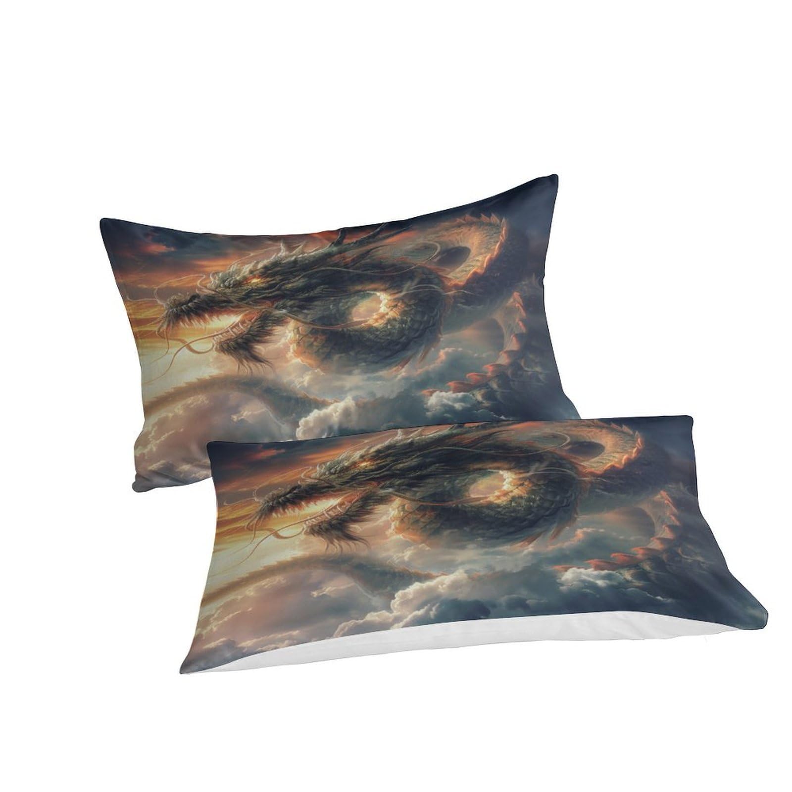 Stampato in 3D Loong cinese Copertina Stampata Microfibra Disegnata Biancheria Da Letto Ipoallergenico Set 3 Pezzi,Double（200x200cm）, Per Adolescenti E Adulti
