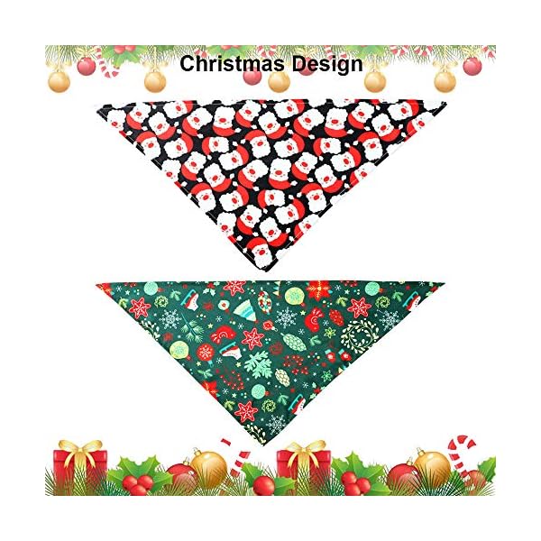 Adoggygo 4 pack dog bandana christmas dog scarf triangle bibs kerchief set pet costume accessories decoration for medium large dogs pets (large) - image 5