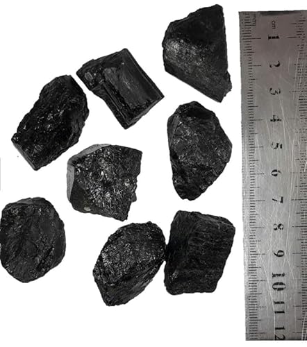 5 Unidades De Pedra Bruta Turmalina Negra Natural