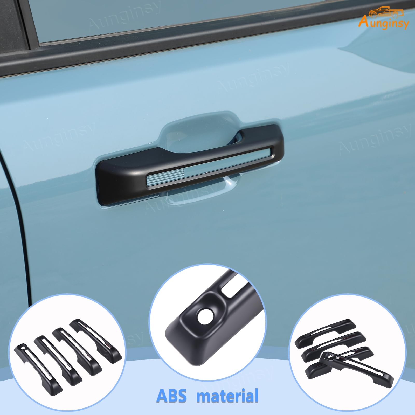Bronco Sport Handle Covers 2021-2025 Gloss Black Door Handle Covers For Ford Maverick 2022-2025 & Bronco Sport 2021-2025 | 4-Piece Set | No PSKH Ford Maverick Accessories