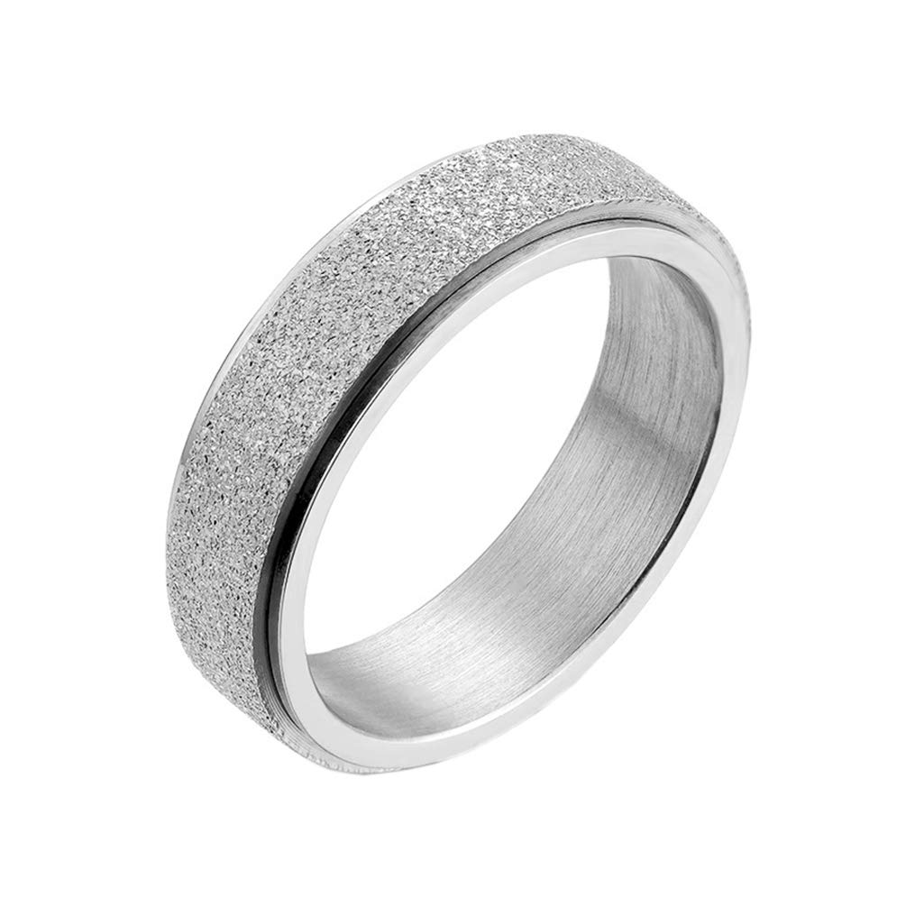 PAURO Women's Men's 2mm/4mm/6mm/8mm Sandblast Finish Lucky Worry Ring Band
